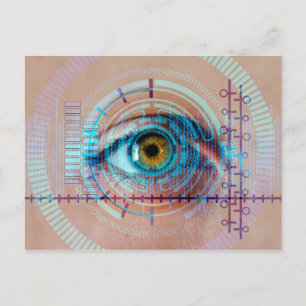 Eye Iris Biometrische Sci-Fi Futuristische Technol Briefkaart
