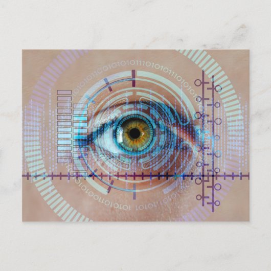 Eye Iris Biometrische Sci-Fi Futuristische Technol Briefkaart (Voorkant)