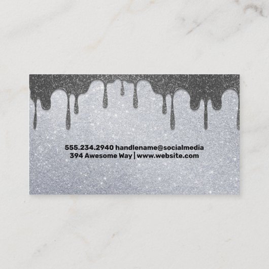Eye Lash Glitter | Makeuppenselen | Glitter Drip Visitekaartje (Achterkant)