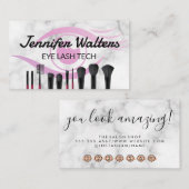 Eye Lash Logo en Brushes Loyalty Kaart (Voorkant / Achterkant)