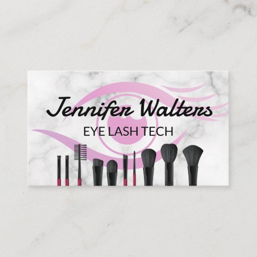 Eye Lash Logo en Brushes Loyalty Kaart (Voorkant)