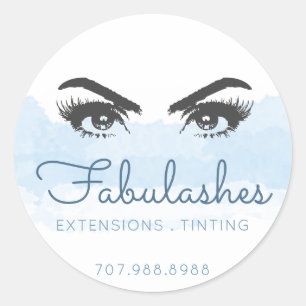 Eye lash Service Makeup Artiest Promo Abstract bla Ronde Sticker
