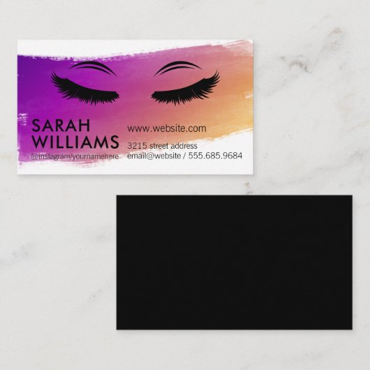 Eye Lashes | Achtergrond penseelstreek Visitekaartje (Voorkant / Achterkant)