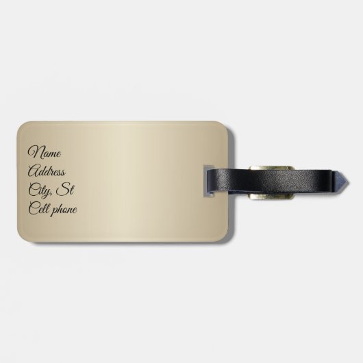 Eye Lashes en Brows - Bourgogne en goud Bagagelabel (Achterkant horizontaal)