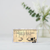 Eye Lashes | Glitter Drip (goudglitter) | Penselen Klantenkaartje (Staand voorkant)