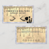 Eye Lashes | Glitter Drip (goudglitter) | Penselen Klantenkaartje (Voorkant / Achterkant)