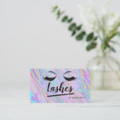 Eye Lashes | Omhoog | Iridescent Afsprakenkaartje (Staand voorkant)