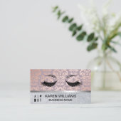 Eye Lashes Roos Gold Damask Pattern | Glitter Visitekaartje (Staand voorkant)