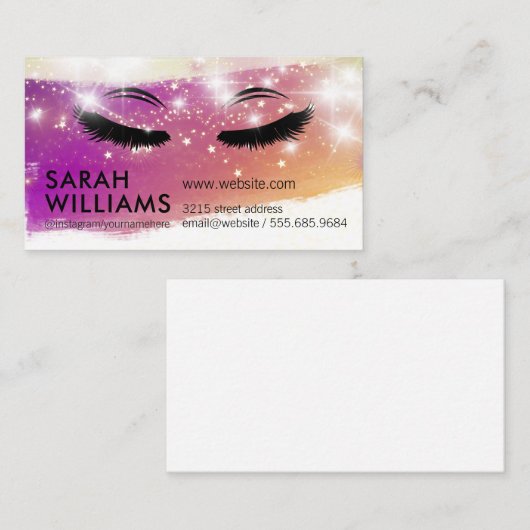 Eye Lashes | Sterstof en gloed Visitekaartje (Voorkant / Achterkant)
