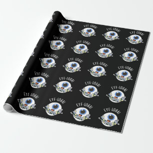 Eye-loha Funny Eye Pun Dark BG Cadeaupapier