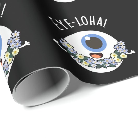 Eye-loha Funny Eye Pun Dark BG Cadeaupapier (Rol Hoek)