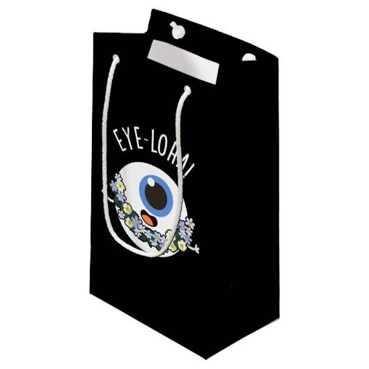 Eye-loha Funny Eye Pun Dark BG Klein Cadeauzakje (Voorkant Gekanteld)