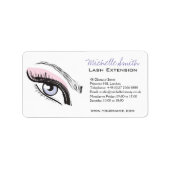 Eye long eyelashes Lash-uitbreidingspictogram Etiket (Voorkant)