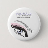 Eye long eyelashes Lash-uitbreidingspictogram Ronde Button 5,7 Cm (Voorkant)