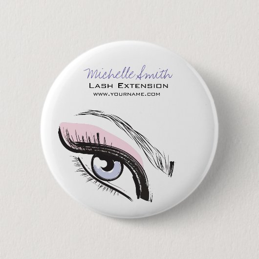 Eye long eyelashes Lash-uitbreidingspictogram Ronde Button 5,7 Cm (Voorkant)