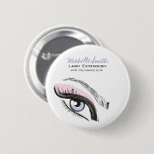 Eye long eyelashes Lash-uitbreidingspictogram Ronde Button 5,7 Cm (Voorkant /achterkant)