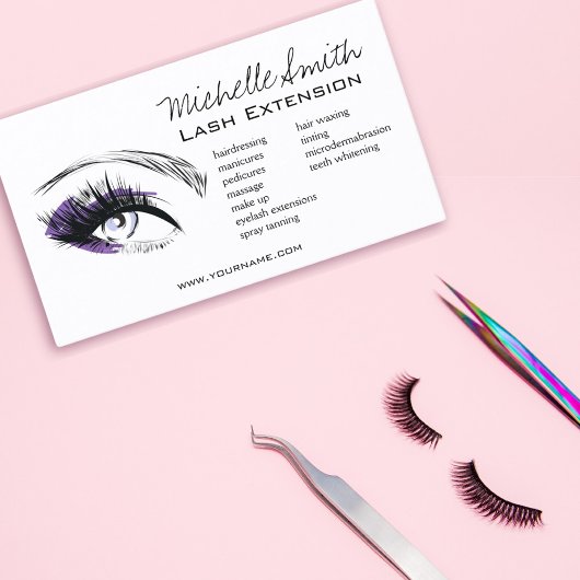 Eye long eyelashes Lash-uitbreidingspictogram Visitekaartje