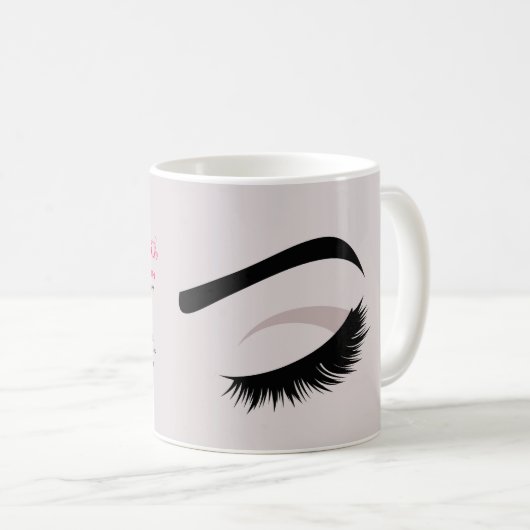 Eye long wimpers Lash Extension bedrijf branding Koffiemok (Voorkant rechts)