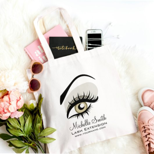 Eye long wimpers Lash Extension bedrijf branding Tote Bag