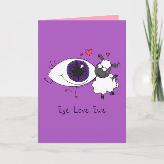 Eye Love Ewe - Sheep Valentijnsdag Wenskaart Kaart (Voorkant)