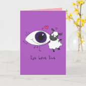 Eye Love Ewe - Sheep Valentijnsdag Wenskaart Kaart (Gele Bloem)