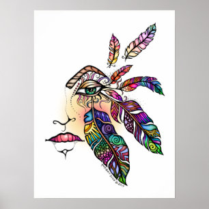 EYE Love FEATHERS Fantasy Art 18x24 Poster