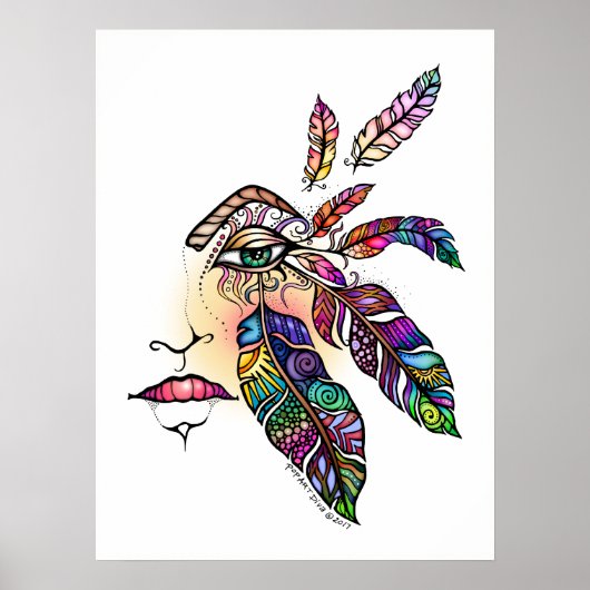 EYE Love FEATHERS Fantasy Art 18x24 Poster (Voorkant)