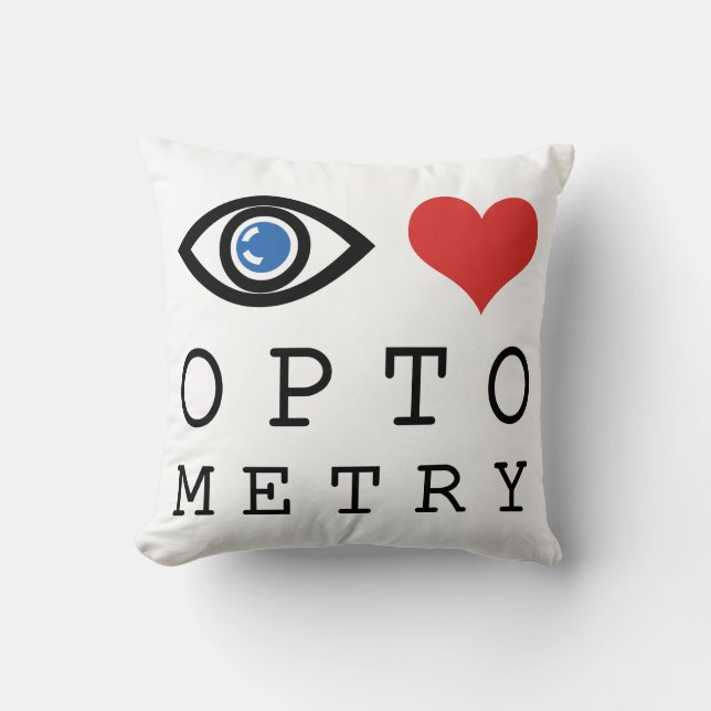 Eye Love Heart Optometrie - Optometrist Oogkaart Kussen (Voorkant)