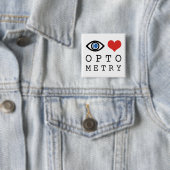 Eye Love Heart Optometrie - Optometrist Oogkaart Vierkante Button 5,1 Cm (In situ)
