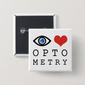 Eye Love Heart Optometrie - Optometrist Oogkaart Vierkante Button 5,1 Cm (Voorkant /achterkant)