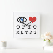 Eye Love Heart Optometrie - Optometrist Oogkaart Vierkante Klok (Huis)
