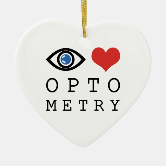 Eye Love Heart Optometry - Optometrist Eye Chart Keramisch Ornament (Voorkant)