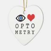 Eye Love Heart Optometry - Optometrist Eye Chart Keramisch Ornament (Links)