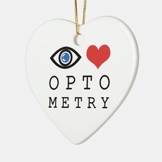 Eye Love Heart Optometry - Optometrist Eye Chart Keramisch Ornament (Links)