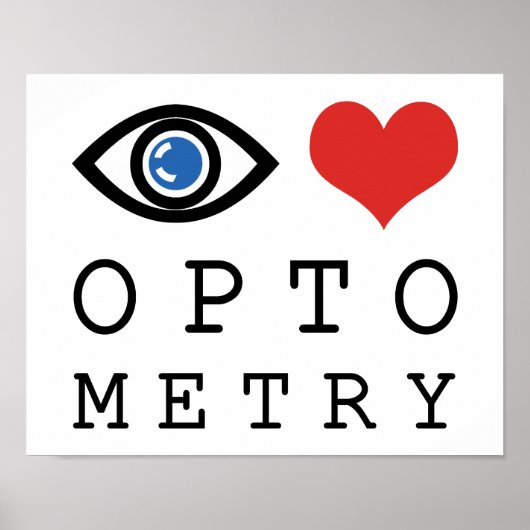 Eye Love Heart Optometry - Optometrist Eye Chart Poster (Voorkant)
