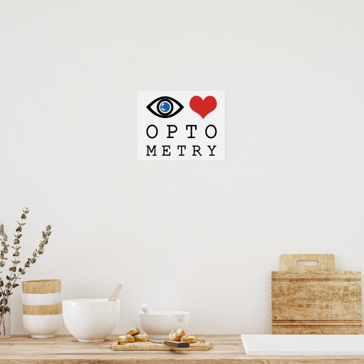Eye Love Heart Optometry - Optometrist Eye Chart Poster (Keuken)