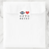 Eye Love Heart Optometry - Optometrist Eye Chart Ronde Sticker (Tas)