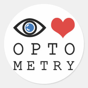 Eye Love Heart Optometry - Optometrist Eye Chart Ronde Sticker