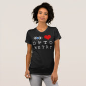 Eye Love Heart Optometry - Optometrist Eye Chart T-shirt (Voorkant volledig)