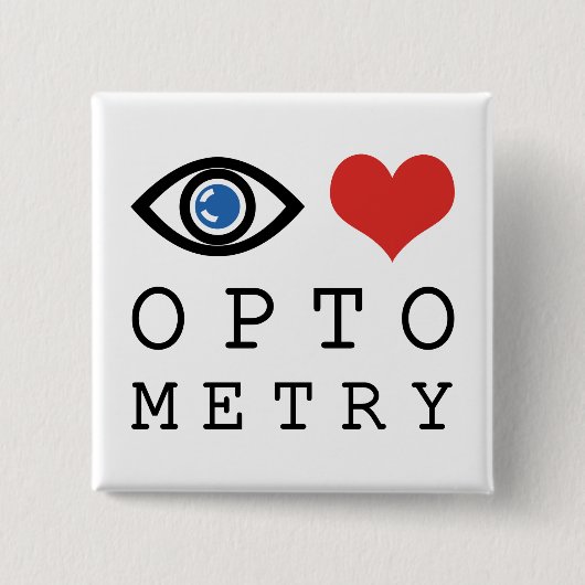 Eye Love Heart Optometry - Optometrist Eye Chart Vierkante Button 5,1 Cm (Voorkant)