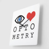 Eye Love Heart Optometry - Optometrist Eye Chart Vierkante Klok (Hoek)