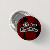 Eye Love Horror Movies Rood-zwart Ronde Button 3,2 Cm (Voorkant /achterkant)
