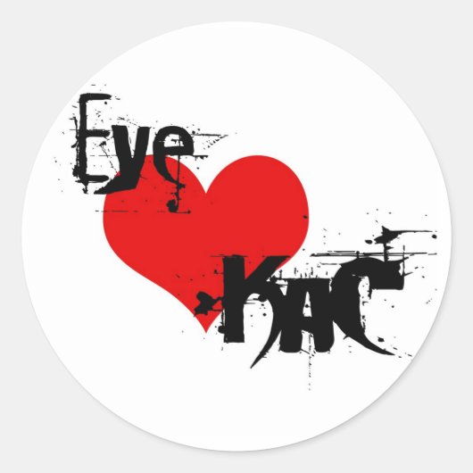 EYE LOVE KaC STicky Ronde Sticker (Voorkant)