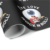 Eye Love Rock and Roll Funny Eyeball Pun Dark BG Cadeaupapier (Rol Hoek)