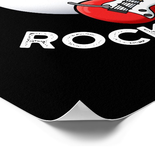 Eye Love Rock and Roll Funny Eyeball Pun Dark BG Poster (Hoek)