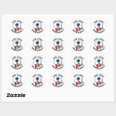 Eye Love Rock and Roll Funny Eyeball Pun Ronde Sticker (Vel)