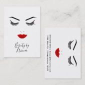 Eye Mole Beauty Face wimpers en rode lippen make-u Visitekaartje (Voorkant / Achterkant)