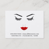Eye Mole Beauty Face wimpers en rode lippen make-u Visitekaartje (Achterkant)