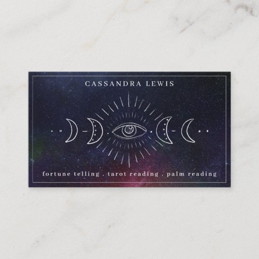 Eye Moon Phase Simple Handrawn Spirituele Healer Visitekaartje (Voorkant)