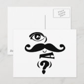Eye Mustache U een vraag Briefkaart (Voorkant / Achterkant)
